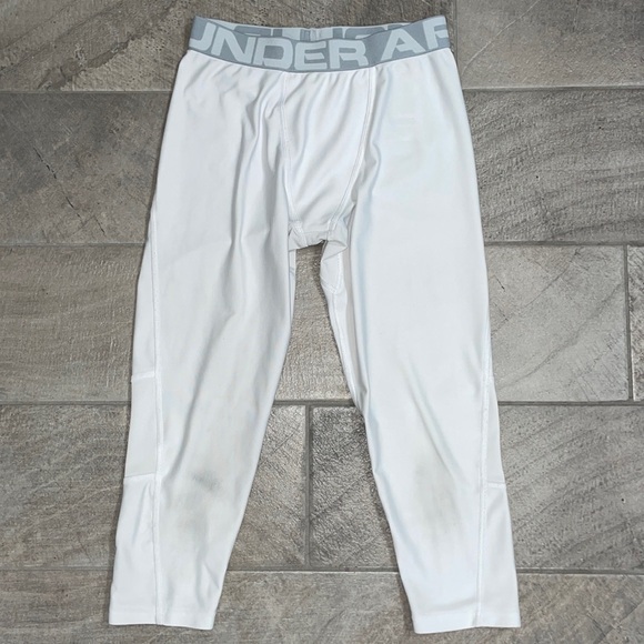 Under Armour Boys HeatGear Fitted 3/4 Leggings, Youth XL - Picture 1 of 3